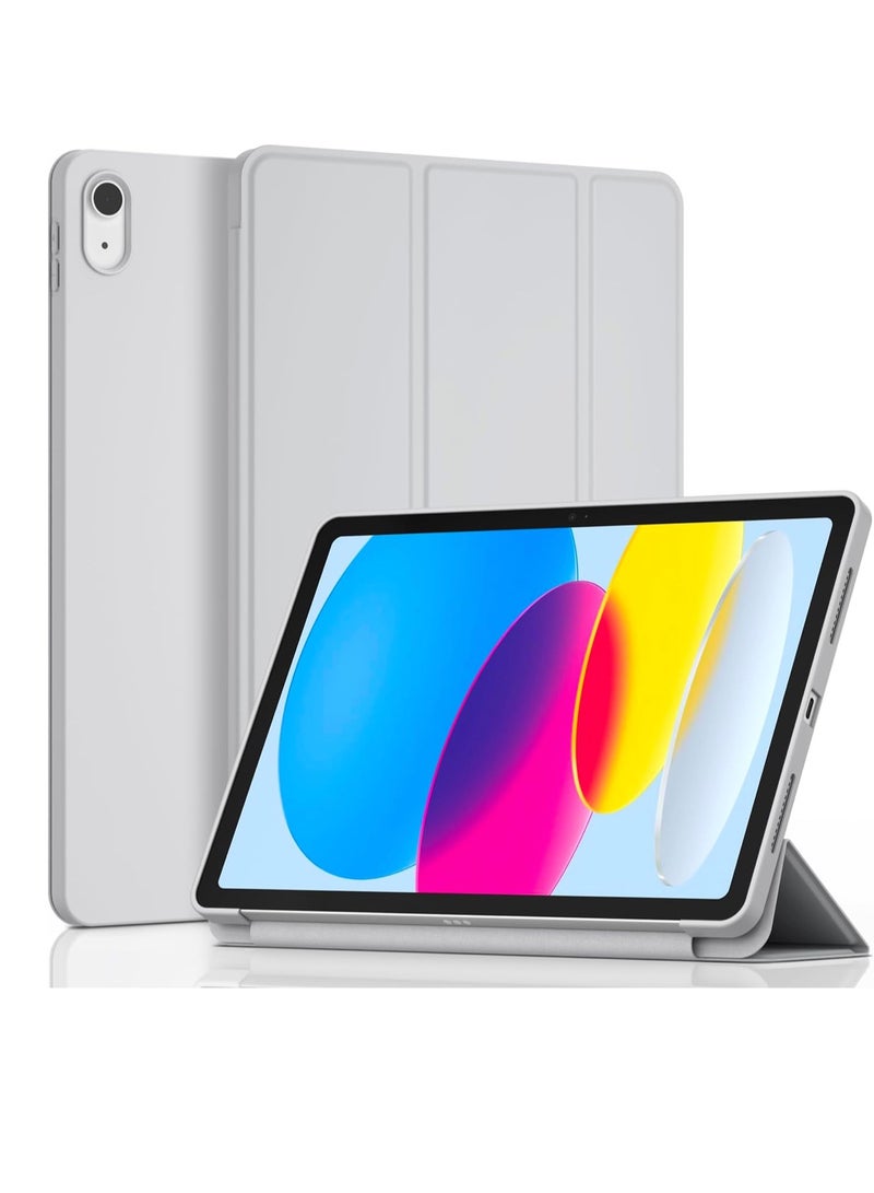 كفر ايباد الجيل العاشر  10.9 بوصة 2022 مع حامل قلم ذكي ،غطاء ذكي رفيع بمسند اغلاق/تشغيل الشاشة تلقائي ، رمادي - Image 1